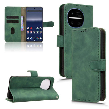 Green flip leather phone case with magnetic closure and viewing stand
