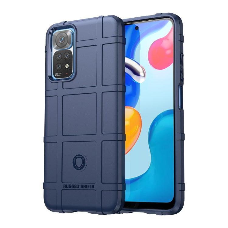 Blue shockproof TPU phone case with textured back and side button covers