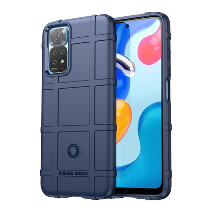 Blue shockproof TPU phone case with textured back and side button covers