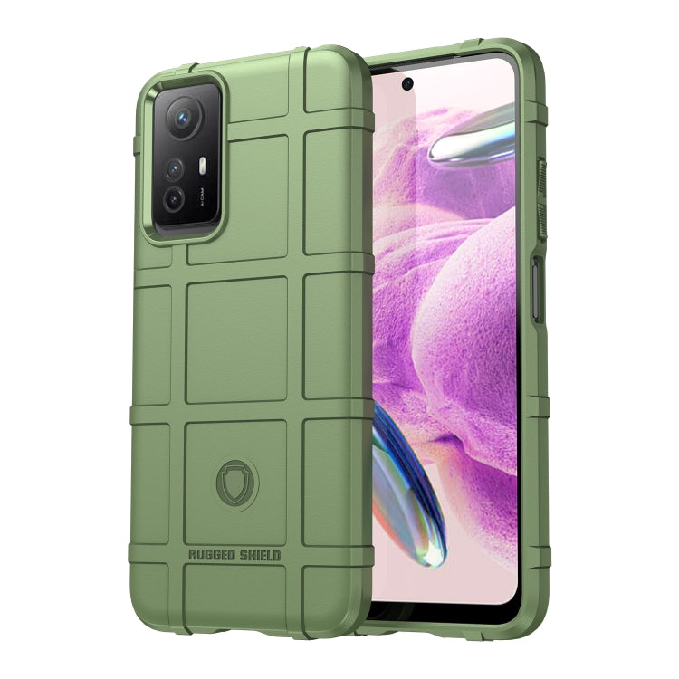 Green rugged TPU phone case with raised camera openings and shock-ready corners