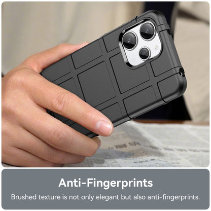 Black TPU phone case with textured back and raised edges around camera