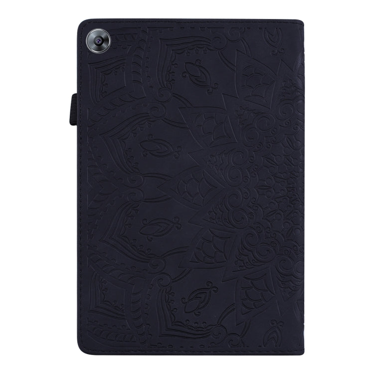 Embossed leather tablet case with camera cutout, black
