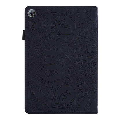 Embossed leather tablet case with camera cutout, black