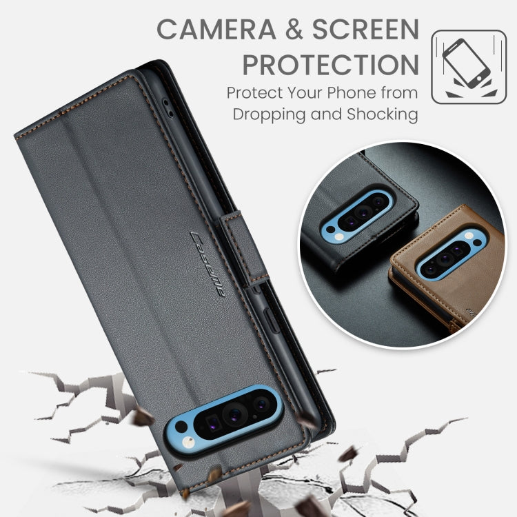 Black leather flip phone case with camera cutout and foldover cover protection