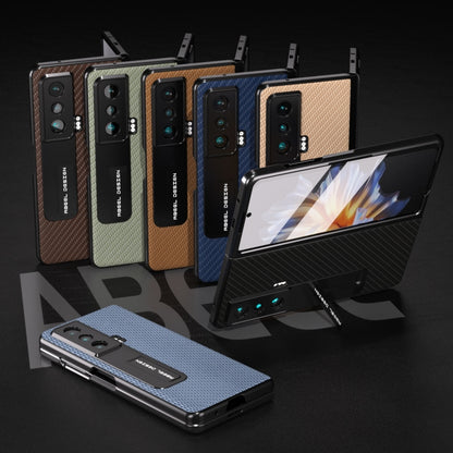 Assorted carbon fiber texture phone cases with integrated holder, rugged protective covers