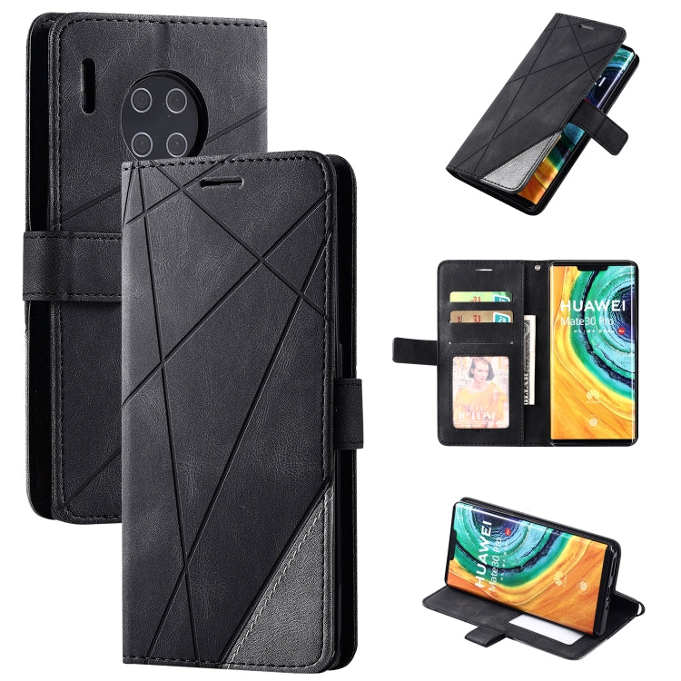Leather flip phone case with card slots and photo frame, black, wallet-style interior