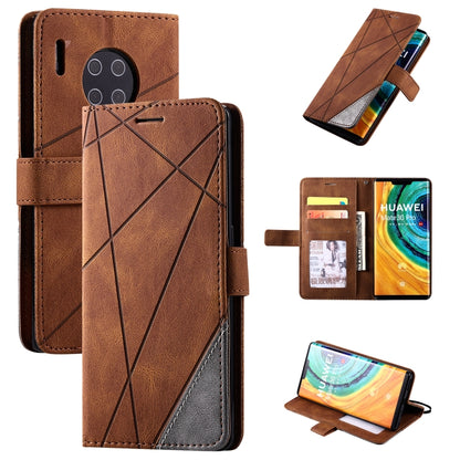 Leather flip phone case with card slots and photo frame, brown, wallet-style interior