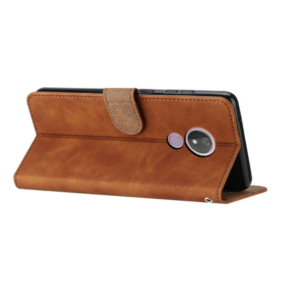 Brown leather wallet phone case with foldable stand and camera cutout