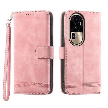 Pink folio phone case with PU leather look, TPU camera cutout, wrist strap.