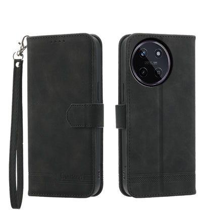 Black folio wallet phone case with wrist strap, magnetic flap, and camera cutout.