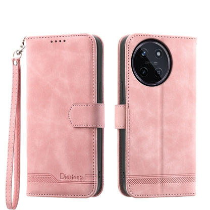 Pink folio wallet phone case with wrist strap, magnetic flap, and camera cutout.
