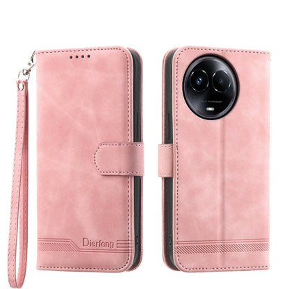 Pink folio phone case with wrist strap, magnetic flap, and camera cutout
