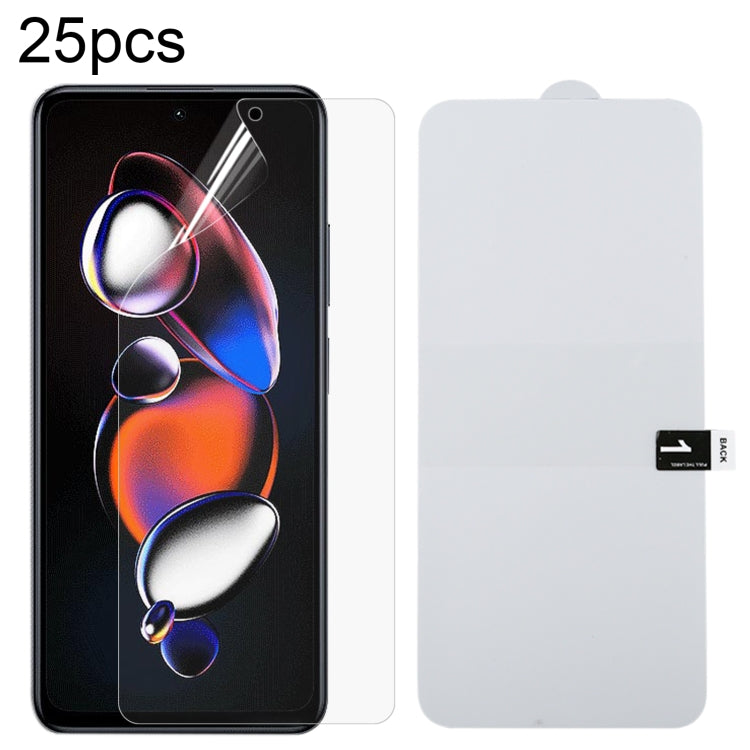 Full screen hydrogel screen protector film set with phone front and spare protector (25-pack)