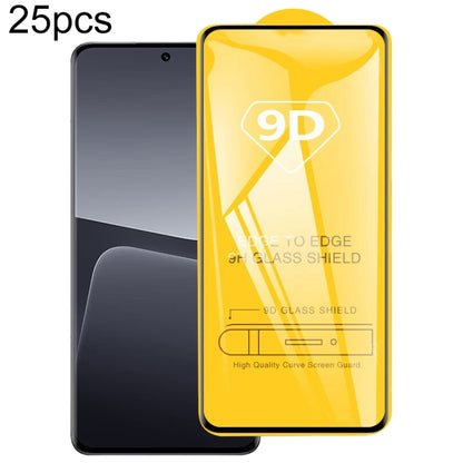 25-pack 9D full-glue tempered glass screen protector films, curved edges