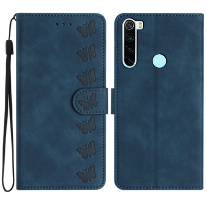 Blue embossed butterfly folio phone case for Redmi Note 8T