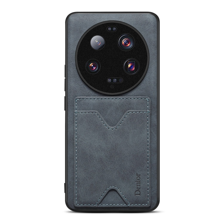 Grey PU phone case with card slot for Xiaomi 13 Ultra, camera cutouts