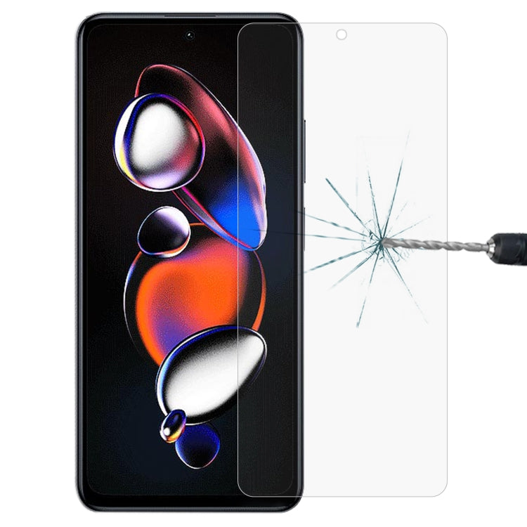 Clear tempered glass screen protector with full coverage on smartphone display