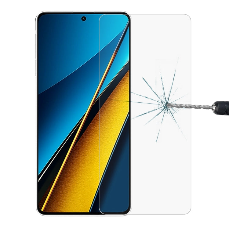 Tempered glass screen protector applied on phone screen, crack test shown