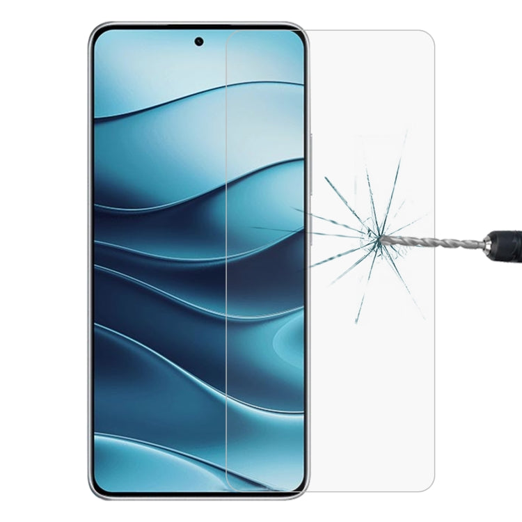 Tempered glass screen protector applied on phone, with crack test shown