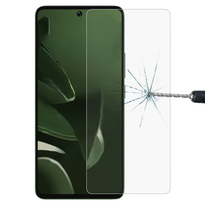 9H 2.5D tempered glass screen protector film for phone display, impact crack shown