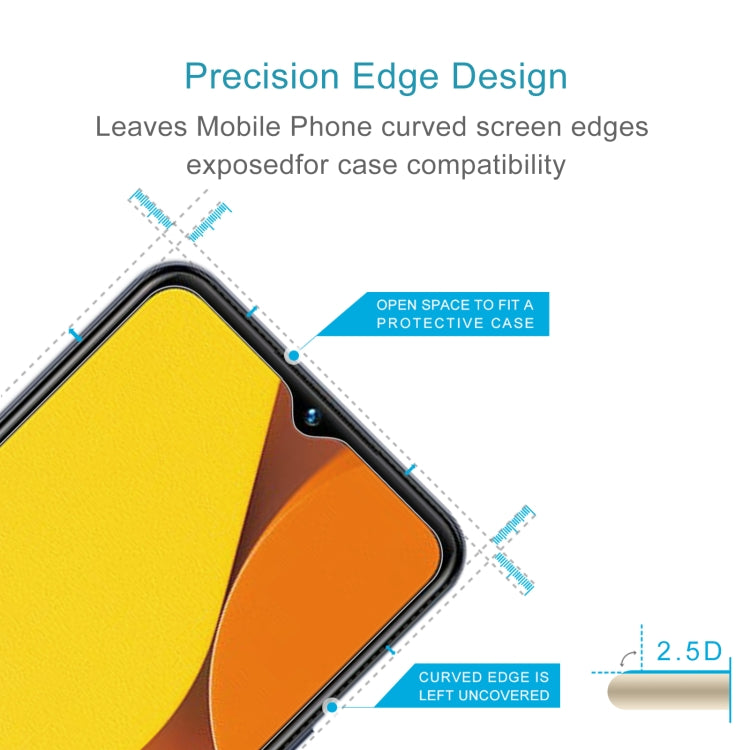 Tempered glass screen protector with 2.5D curved edge for case compatibility