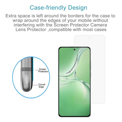 Tempered glass screen protector showing thin curved edge fit for phone case