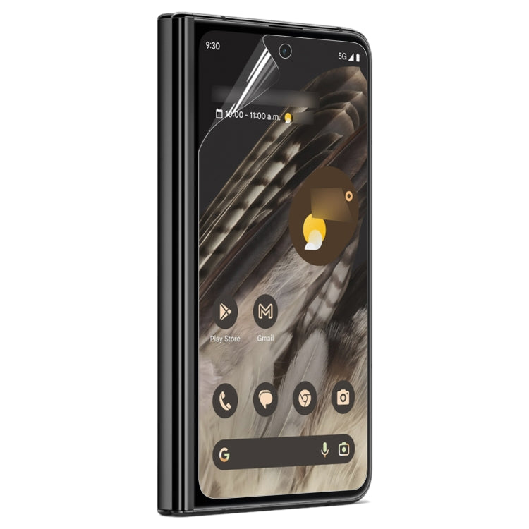 Hydrogel screen protector film on Google Pixel Fold front screen, full coverage