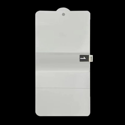 Clear hydrogel screen protector film pack on card backing, rectangular