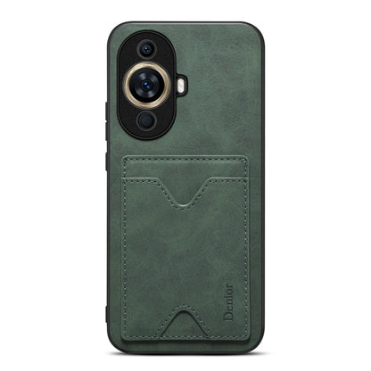 Green PU phone case with card slot back holder and camera opening