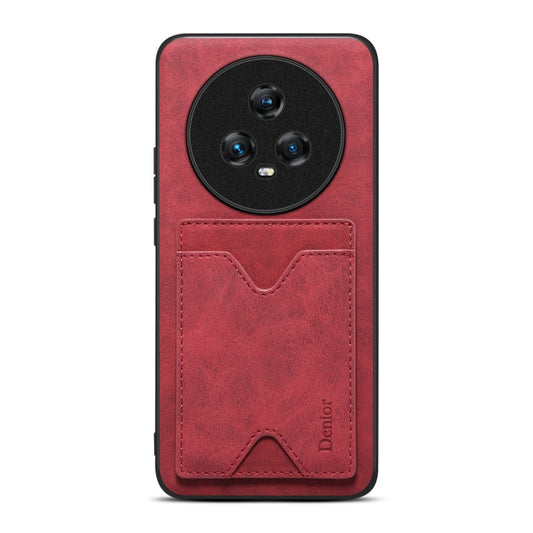 PU back cover phone case with card slot, red faux-leather texture, camera cutouts