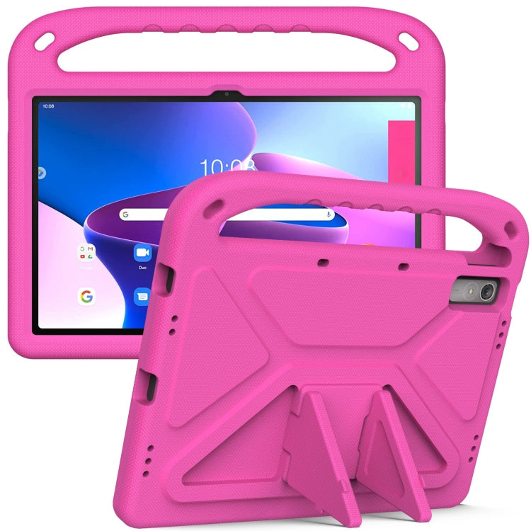 Rose pink EVA shockproof tablet case with built-in kickstand and handle holder