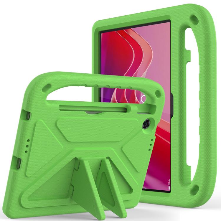 Green EVA shockproof tablet case with built-in kickstand and handle holder