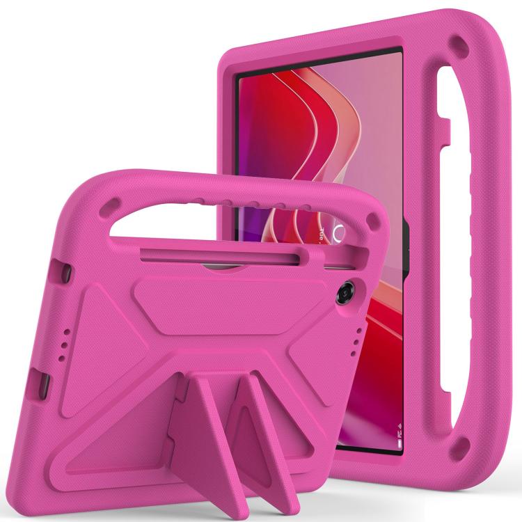 Pink EVA shockproof tablet case with built-in kickstand and handle holder