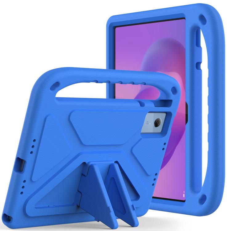Blue EVA shockproof tablet case with handle and kickstand stand