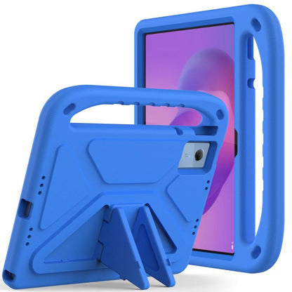 Blue EVA shockproof tablet case with handle and kickstand stand