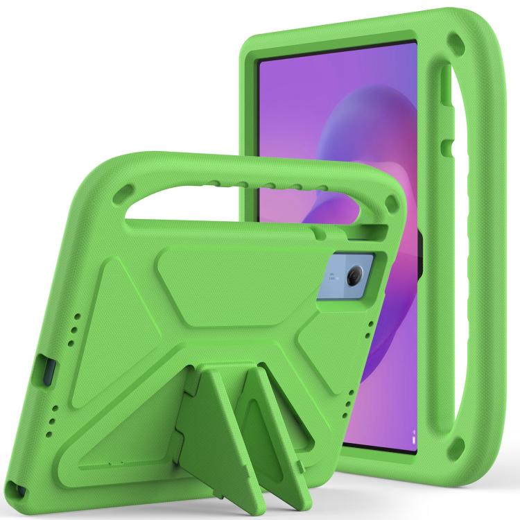 Green EVA shockproof tablet case with handle and kickstand