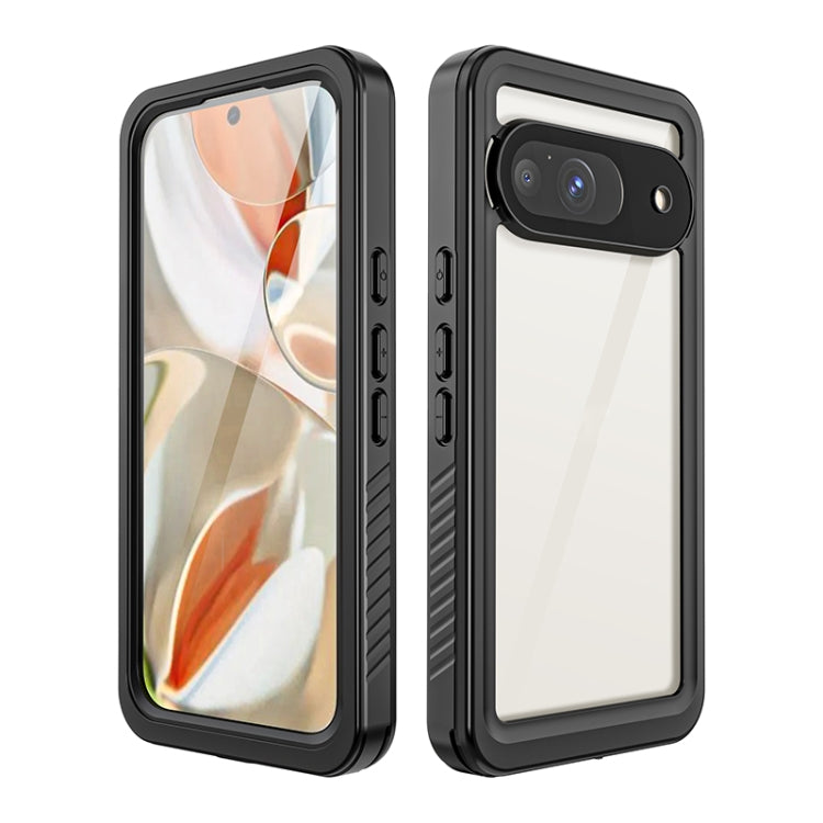 Rugged protective phone case with clear screen, black bumper, and rear camera cutout