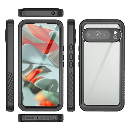 Black rugged waterproof phone case with clear front and rear camera opening