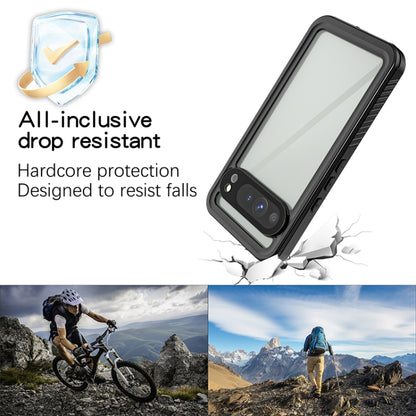 Drop-resistant phone case with clear screen, black frame, and camera cutout