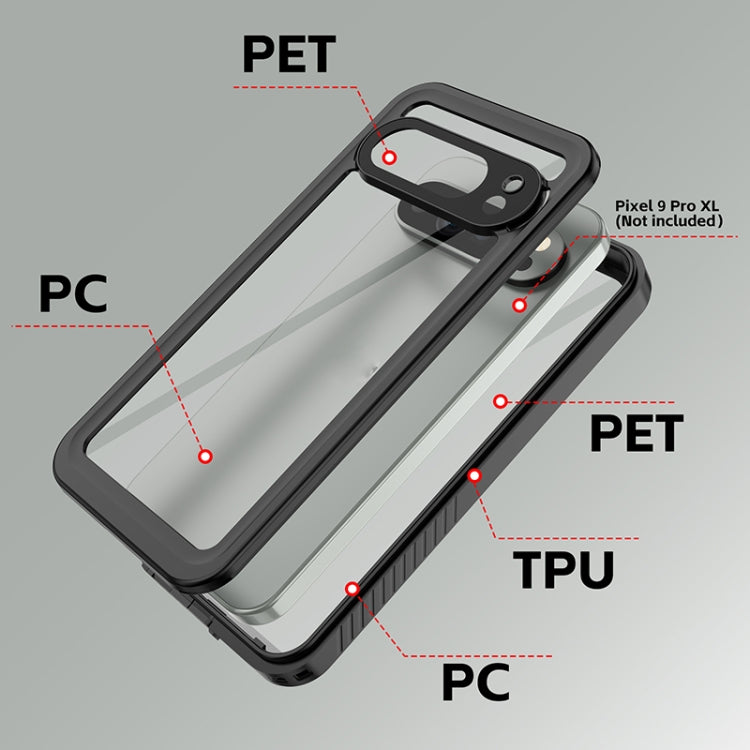 Layered PC and TPU rugged phone case design with clear front panel and black edges