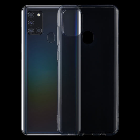 Ultra-thin transparent TPU phone case with camera cutout and raised edge protection