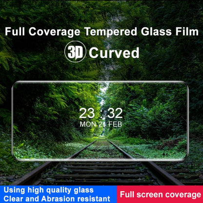 Curved tempered glass screen protector covering smartphone screen, transparent