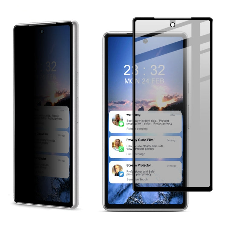 Full-screen tempered glass screen protector film for smartphone display, clear