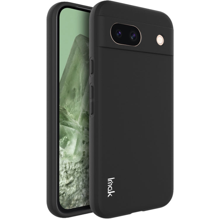 Black frosted TPU phone case with camera cutout and raised edge