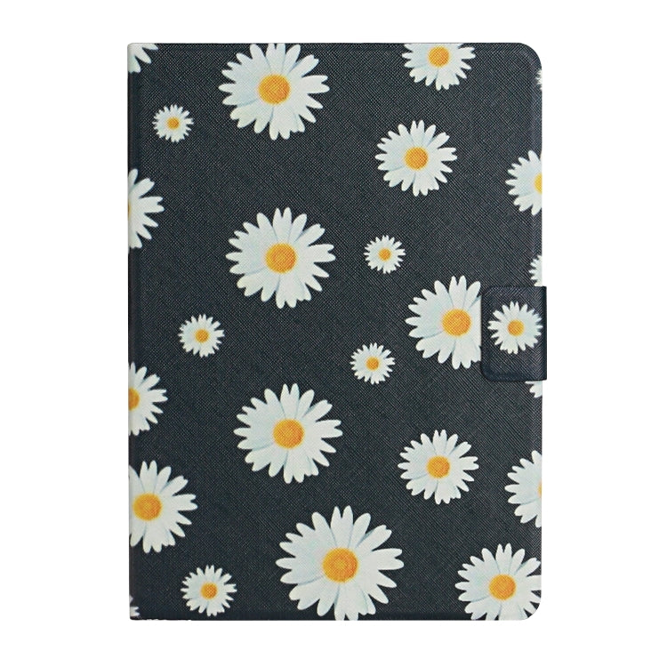 Daisy print flip leather-style tablet case with side card holder