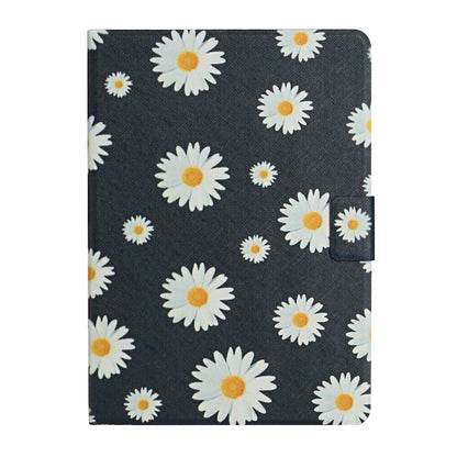 Daisy print flip leather-style tablet case with side card holder