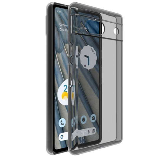 Transparent TPU shockproof phone case for Pixel 7a, raised camera and screen edges