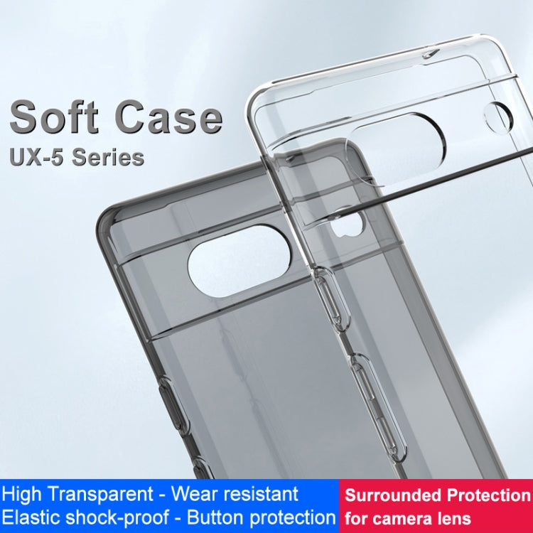 Clear TPU phone case with camera opening and side buttons protection for Pixel 7a