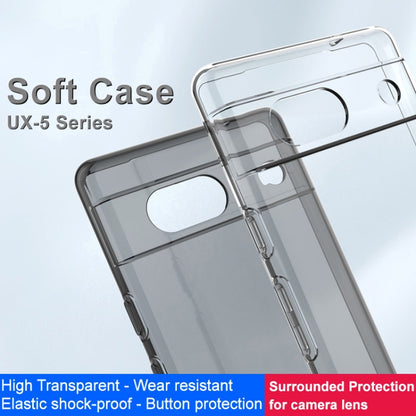Clear TPU phone case with camera opening and side buttons protection for Pixel 7a