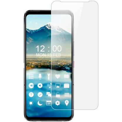 Smartphone front with clear soft screen protector film aligned over the display
